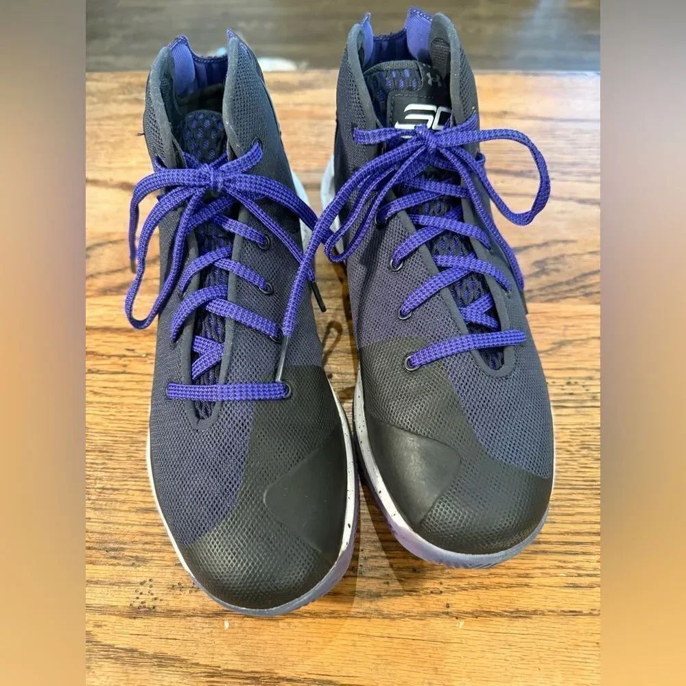 Under Armour Curry SC Mid Basketball Shoes Black Purple | Youth 7Y